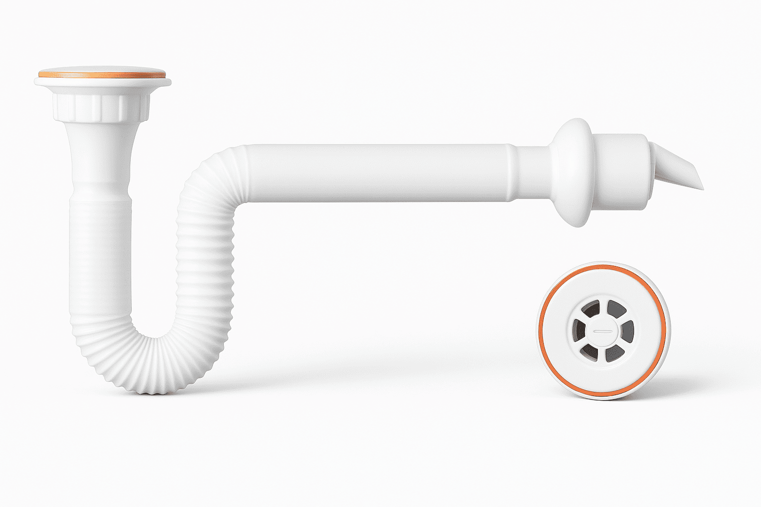 Rekorlu Uzun Çekvalfli Körüklü Lavabo Sifonu (Plastik)